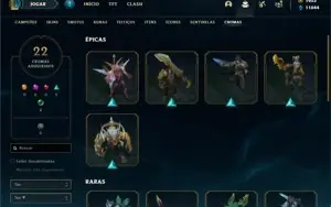 Conta platina 4 com 140 Champs e 190 Skins + 2 Prestigios
