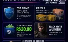 🔥 CONTA STEAM PREMIUM | CS2 PRIME + BLACK MYTH: WUKONG + R$
