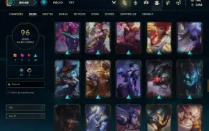 Conta bronze 2 com 120 Champs e 96 Skins + 2 Prestigios