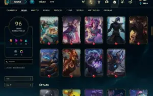 Conta bronze 2 com 120 Champs e 96 Skins + 2 Prestigios