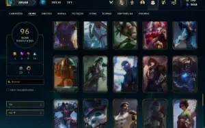 Conta bronze 2 com 120 Champs e 96 Skins + 2 Prestigios