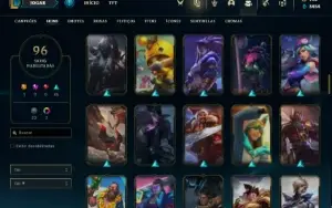 Conta bronze 2 com 120 Champs e 96 Skins + 2 Prestigios