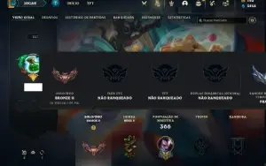 Conta bronze 2 com 120 Champs e 96 Skins + 2 Prestigios