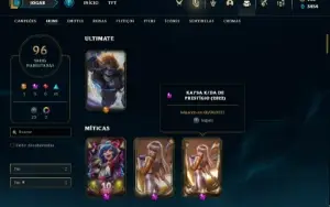 Conta bronze 2 com 120 Champs e 96 Skins + 2 Prestigios