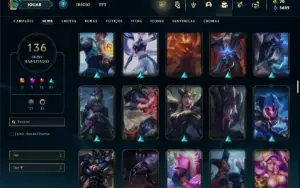 Bronze 4 com 150 Champs e 136 Skins ( Nivel 647 )
