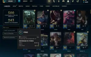 Bronze 4 com 150 Champs e 136 Skins ( Nivel 647 )