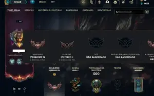 Bronze 4 com 150 Champs e 136 Skins ( Nivel 647 )