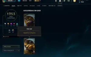 Conta League of legends 1253 Skins, 22 Chibis TFT