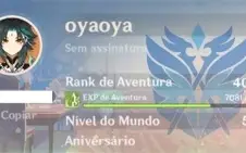 ✨ CONTA GENSHIN IMPACT COM XIAO AYAKA GANYU + DOIS T5 ✨
