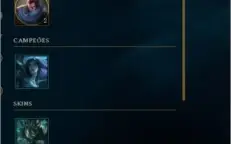 Conta League of Legends 39 champions 10 skins