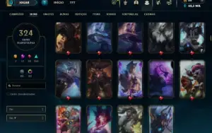 Ouro 3 com TODOS os champs e 324 Skins + 9 Prestigios