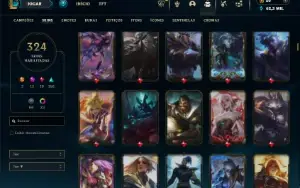 Ouro 3 com TODOS os champs e 324 Skins + 9 Prestigios