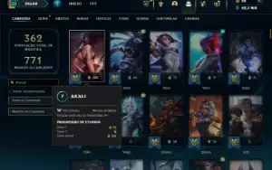 Ouro 3 com TODOS os champs e 324 Skins + 9 Prestigios