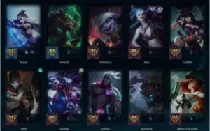 Conta LOL, Gold na última season, 105 Champions, 89 skins