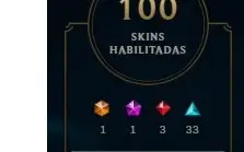 Conta LOL, Gold na última season, 105 Champions, 89 skins