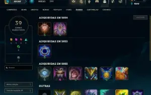 Ouro 3 com 35 Champs e 5 Skins