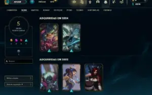 Ouro 3 com 35 Champs e 5 Skins
