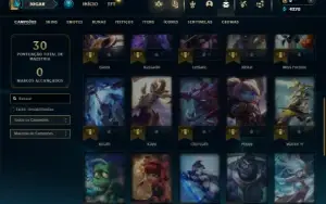 Ouro 3 com 35 Champs e 5 Skins