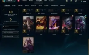 Conta Diamante 4 - LVL 40 MMR Alto + Skins Lendárias/Miticas