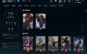 Prata 1 com TODOS os champs e 156 Skins + 4 Prestigios