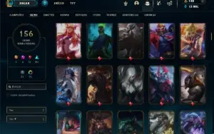 Prata 1 com TODOS os champs e 156 Skins + 4 Prestigios
