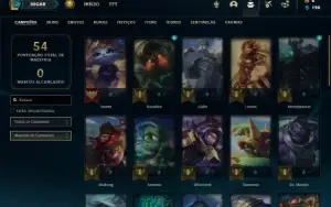 Bronze 3 com 40 Champs e 4 Skins + 4 Fragmentos
