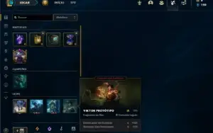 Bronze 3 com 40 Champs e 4 Skins + 4 Fragmentos