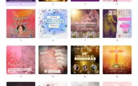 Pack Canva Gospel Culto das Mulheres - 25 Artes Editáveis