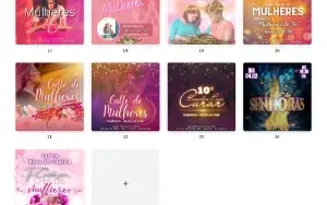 Pack Canva Gospel Culto das Mulheres - 25 Artes Editáveis