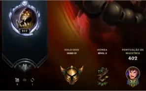 Conta league of legends, nível 217 com 127 skins