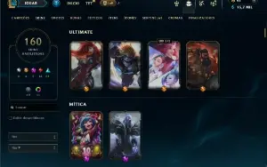 Ferro 1 com TODOS os Champs e 160 Skins ( Nivel 419 )