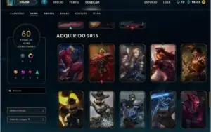 Conta lol diamante 5, faltando 4 campeõs, 60 skins