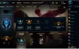 Conta lol Plat 4 Soloq, tds campeões 51k de essência,73 skin