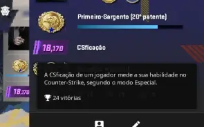 Conta Prime 18 mil pontos, Level 63 steam, 2 medalhas no cs2