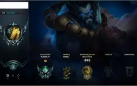 CONTA LOL QUASE 300 SKINS, 200 ICONES, PLATINA 4