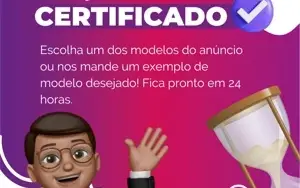 Criação de Arte para Certificado Envio em 24 Horas