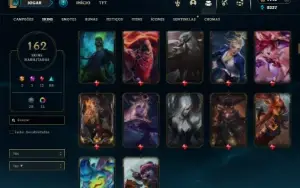 Bronze 1 com TODOS os champs e 162 Skins + 1100 RP