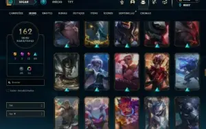 Bronze 1 com TODOS os champs e 162 Skins + 1100 RP