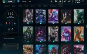 Bronze 1 com TODOS os champs e 162 Skins + 1100 RP