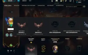 Bronze 1 com TODOS os champs e 162 Skins + 1100 RP