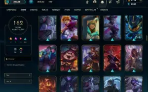 Bronze 1 com TODOS os champs e 162 Skins + 1100 RP