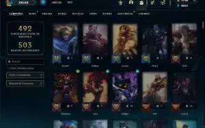 Bronze 1 com TODOS os champs e 162 Skins + 1100 RP