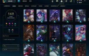 Bronze 1 com TODOS os champs e 162 Skins + 1100 RP
