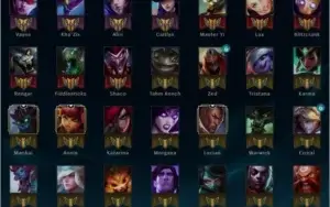 Conta com 76 Champions e 30+ Skins Unranked