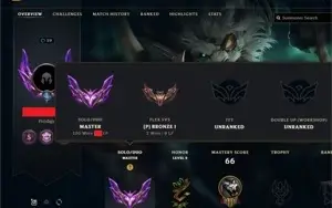 Conta LoL Mestre com dia stackado (BR)