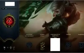 Conta de league of legends 22 campeões 4 skins unranked