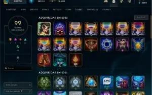 Conta Com 52 Skins e Quase Todos os Campeões