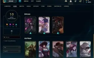 Conta bronze 4 com 35 Champs e 10 Skins