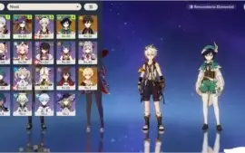 CONTA GENSHIN VENTI, ZHONG, MONA, 1 ARMA 5* AR41