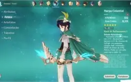 CONTA GENSHIN VENTI, ZHONG, MONA, 1 ARMA 5* AR41